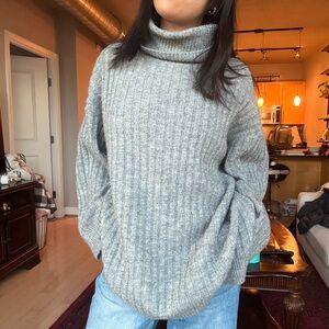 H&M Chunky Turtleneck Sweater Gray Size Large